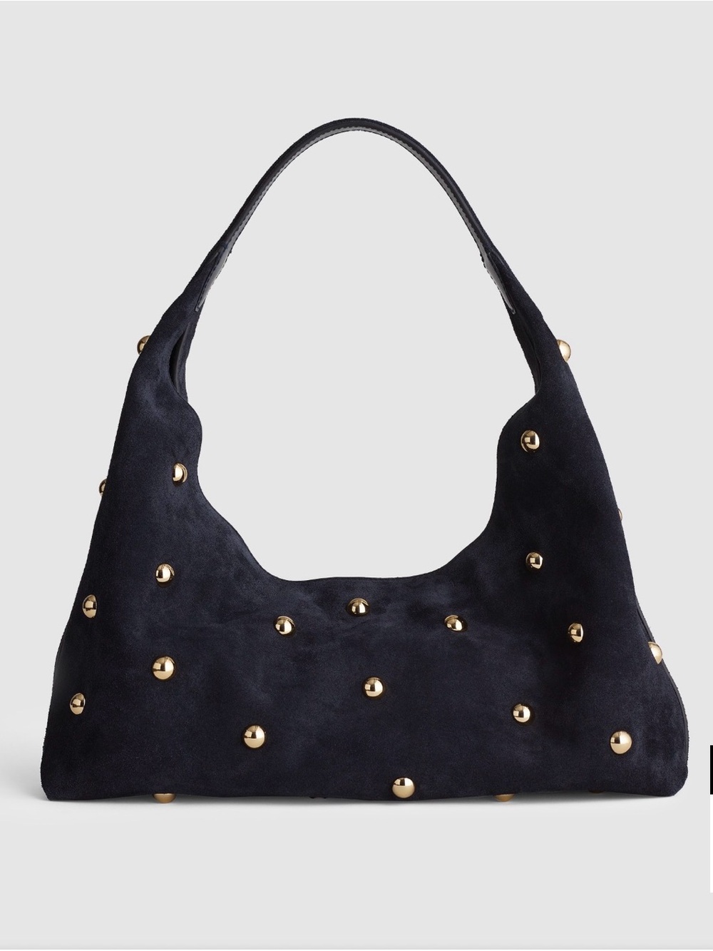 Madewell Mylie Leather Studded Shoulder Bag Navy